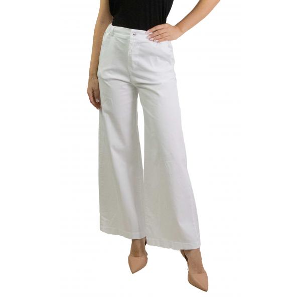 Pantalone chino in cotone con elastico dietro